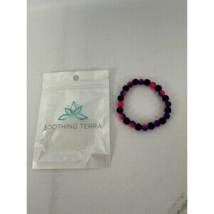 Soothing Terra Essential Oil Stretchy Bracelet Pink/Purple/Black NEW